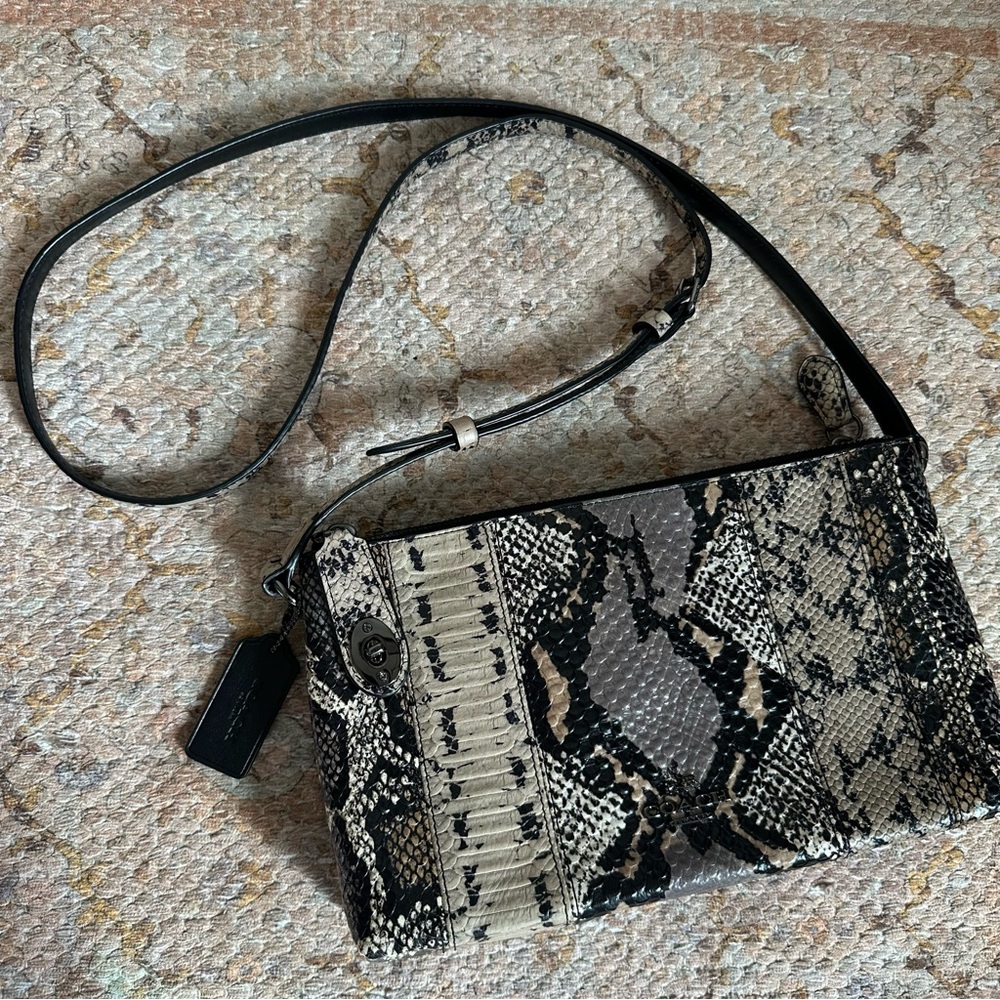 NWOT Coach Crosby Authentic Snake Leather Crossbody Bag 37172